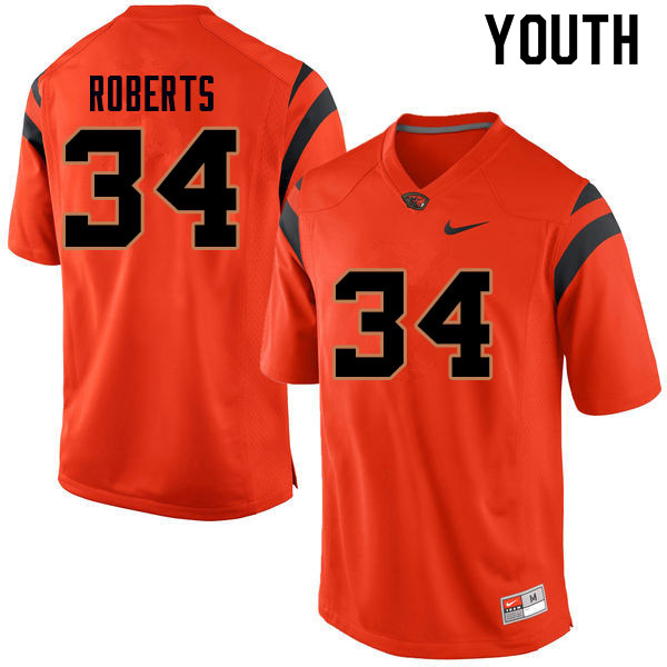 Youth #34 Avery Roberts Oregon State Beavers College Football Jerseys Sale-Orange
